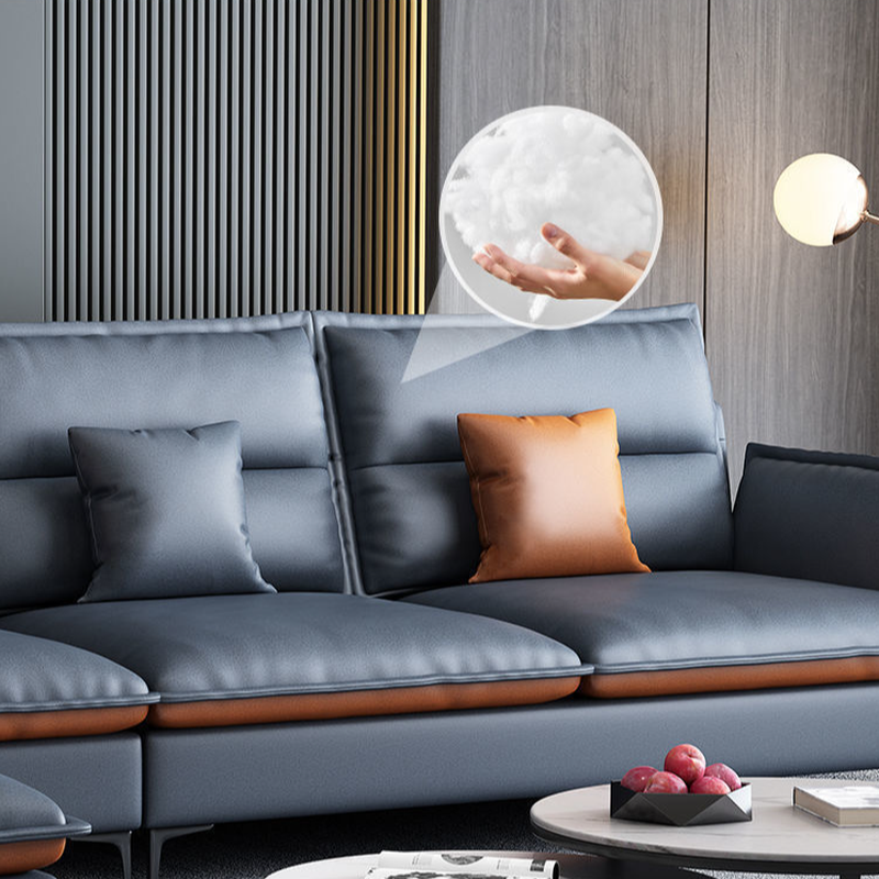 Casual Straight Stain Resistant Sofa in Dark Grey with Horizontal Orientation, Sponge Seat Fill, and Square Arm - image 5