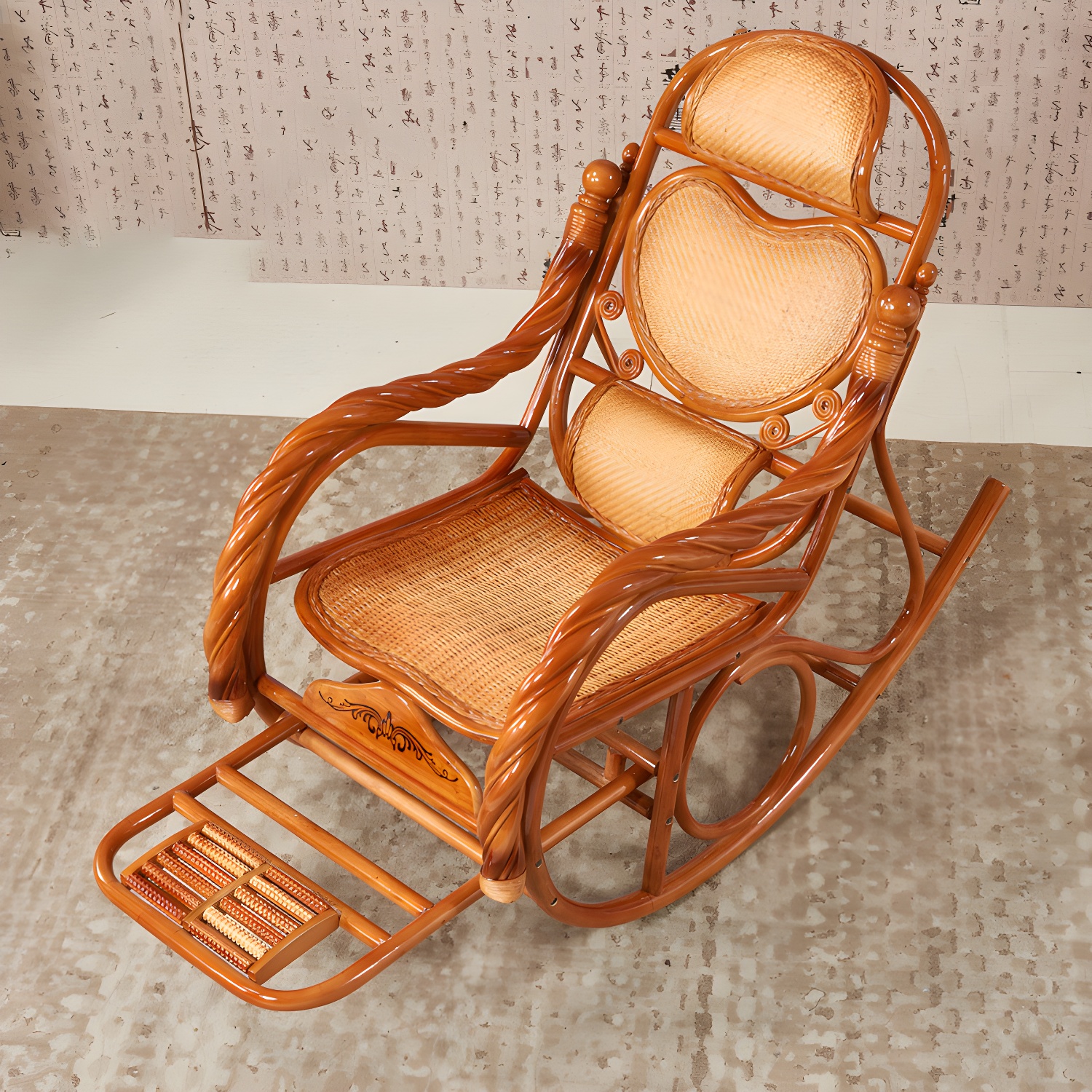 Mid Century Modern Recliner Chair Rattan/Wicker Recliner Chair for Living Room - image 5