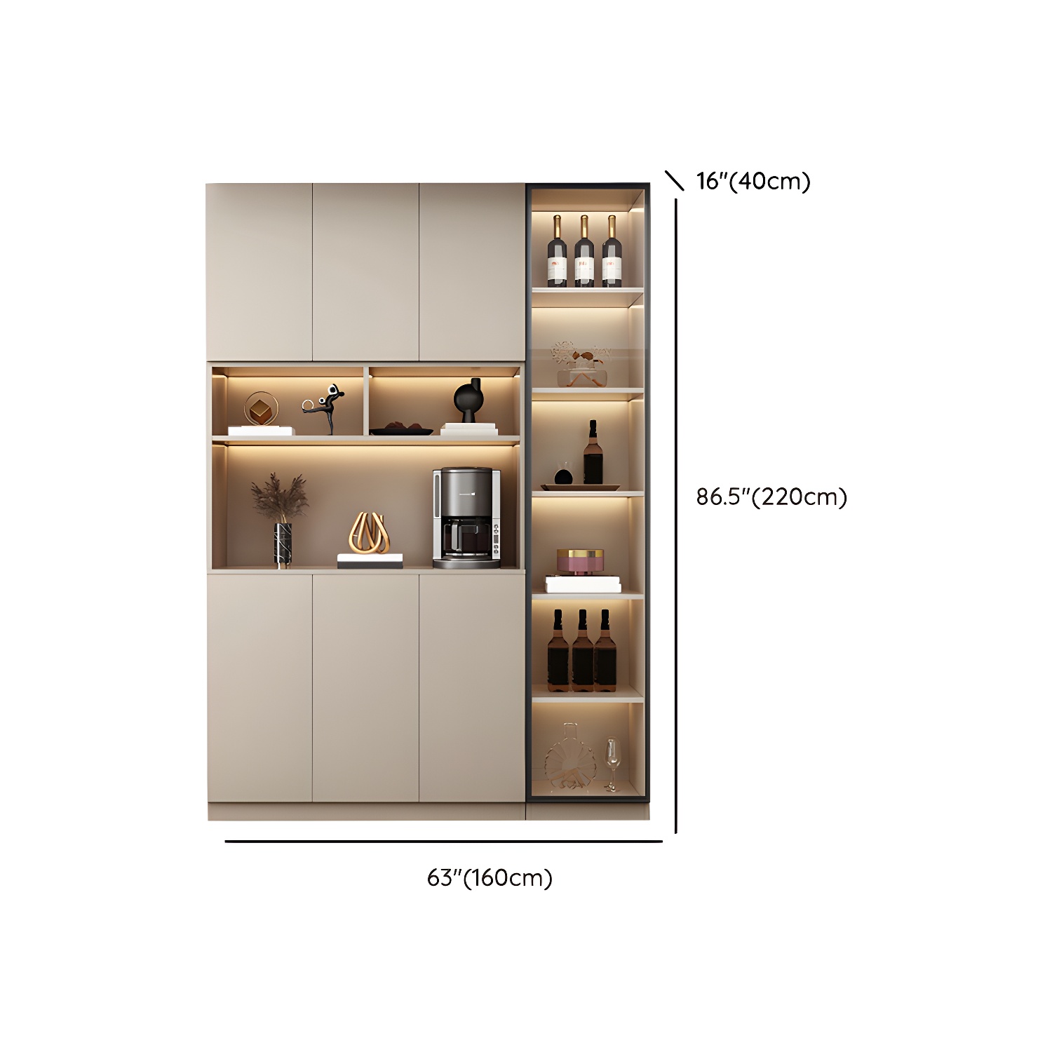 Modern Wood Cabinet with Glass Doors and Non-adjustable Shelves - image 14