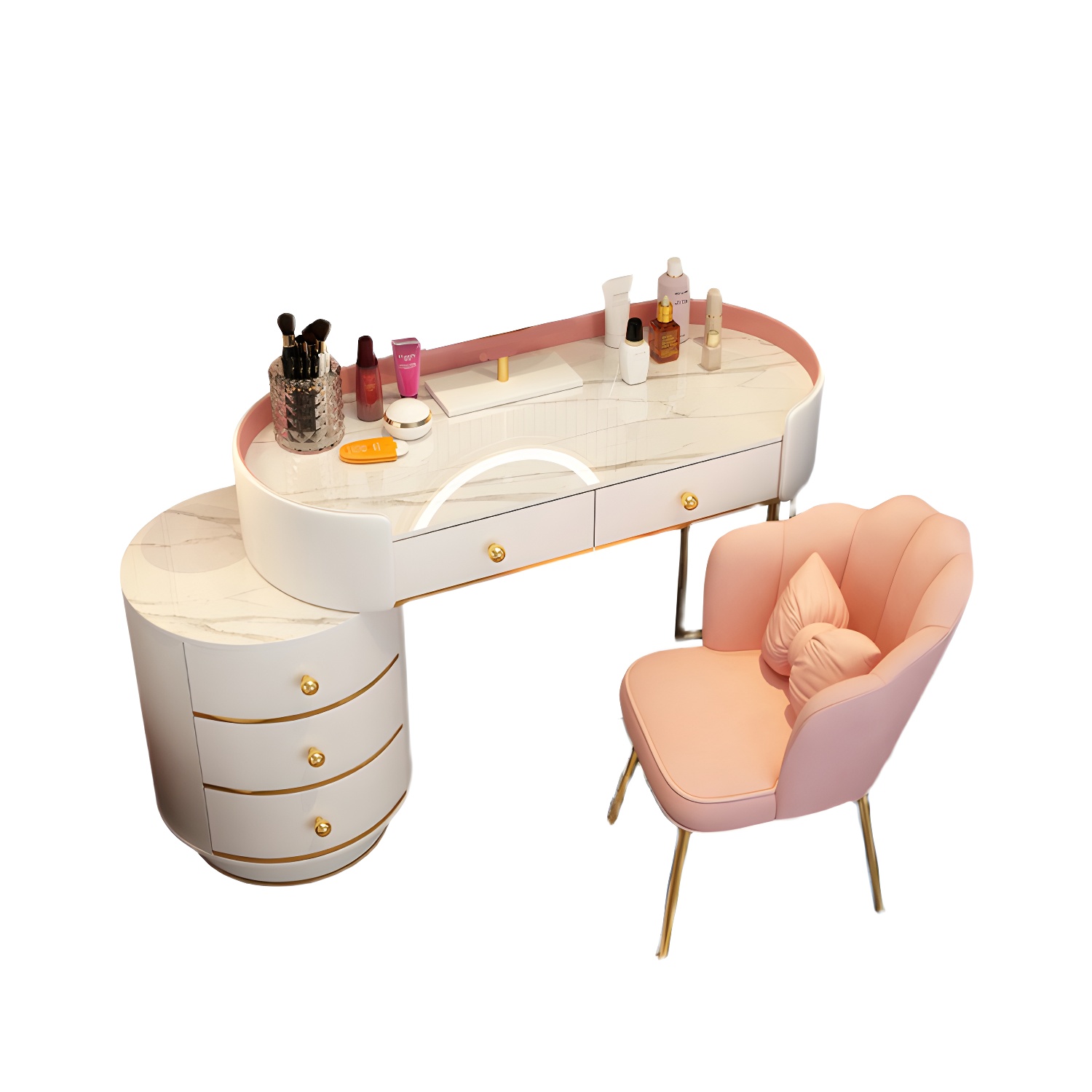 Wooden Makeup Vanity Desk Bedroom Dressing Table Stool Set with Drawer - image 16