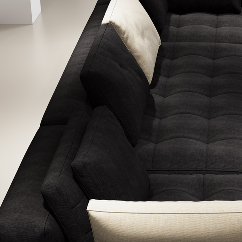 L-Shape Corner Sectional in Dark with Button-tufted Upholstery - image 5