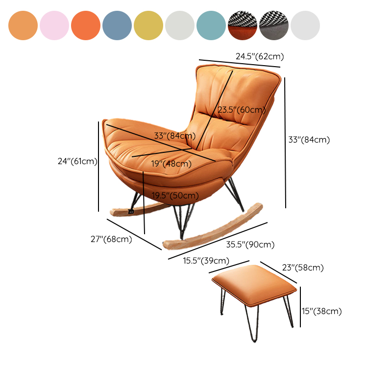 Elegant Upholstered Rocking Chair with Natural Wood Legs - Modern Style for Chic Home Decor - image 19