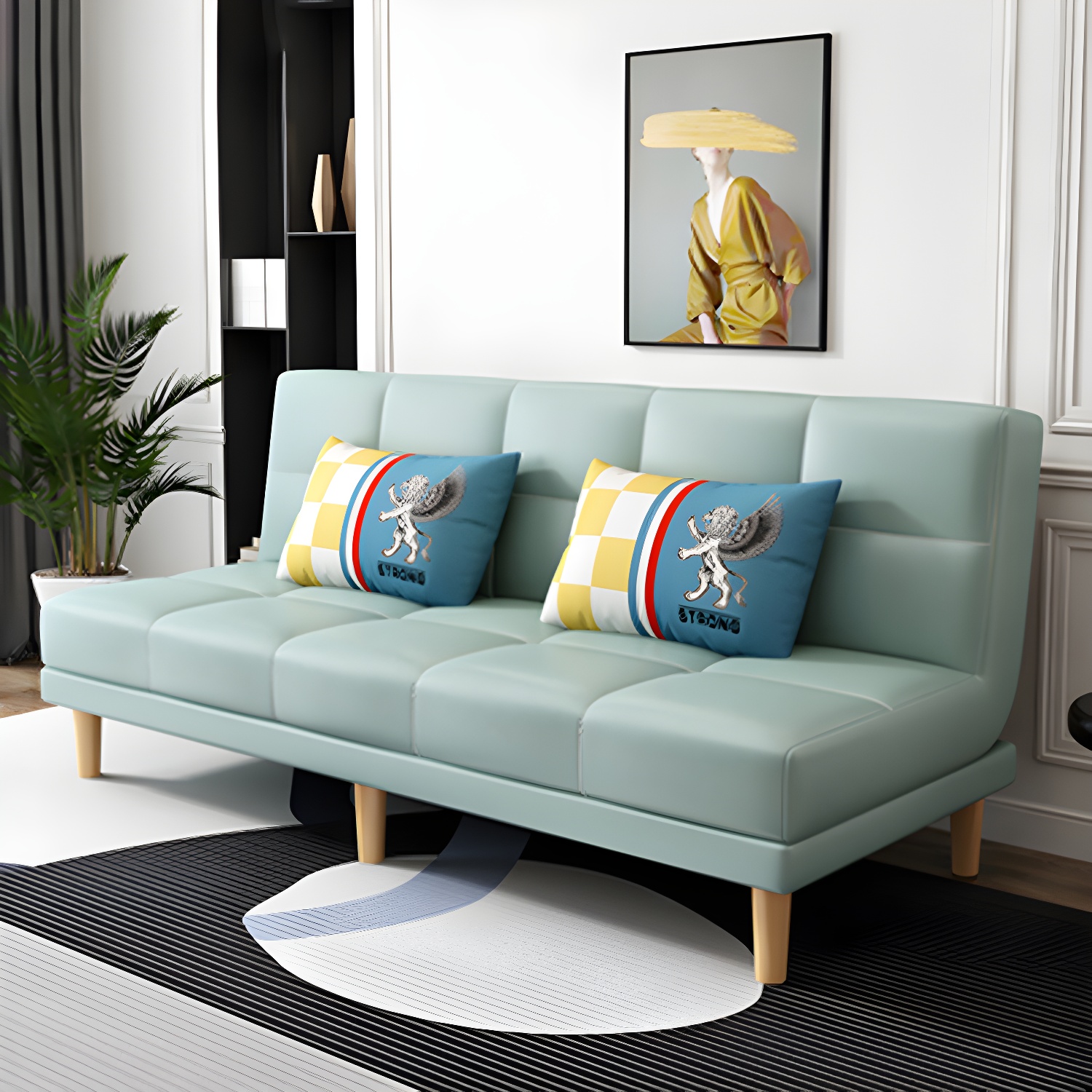 Modern Armless Settee 27.55" W Convertible Sleeper Sofa for Living Room - image 7