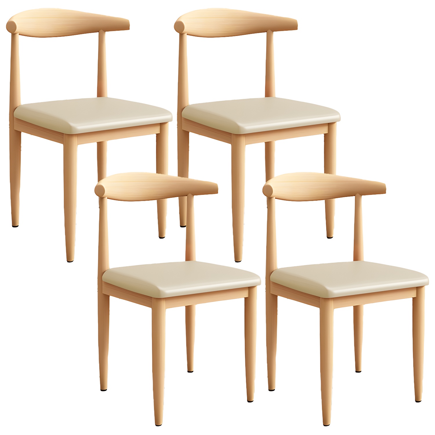 Modern Kitchen Dining Chairs Open Back Dining Chair with Metal Base