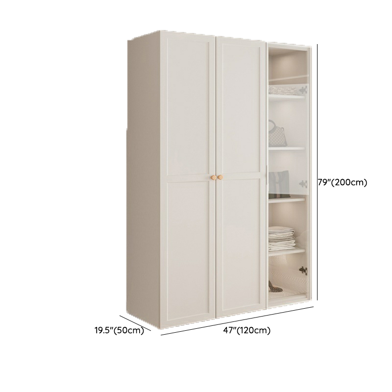 Modern White Wardrobe Armoire with Clothing Rod and Shelves - Soft Close, No Distressing - image 19