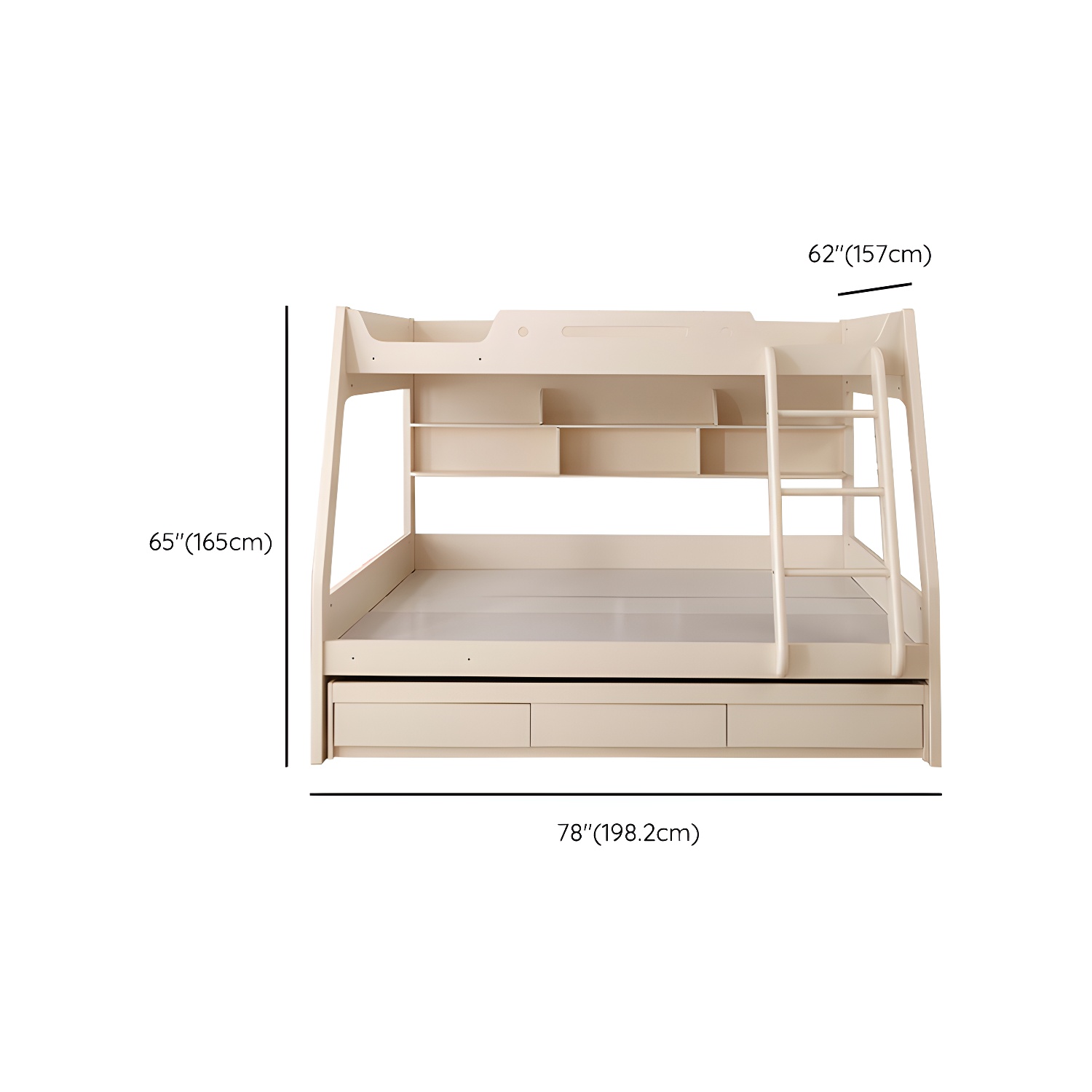 Solid Color Wood Bunk Bed Modern No Distressing Mattress Included Bunk Bed - image 19