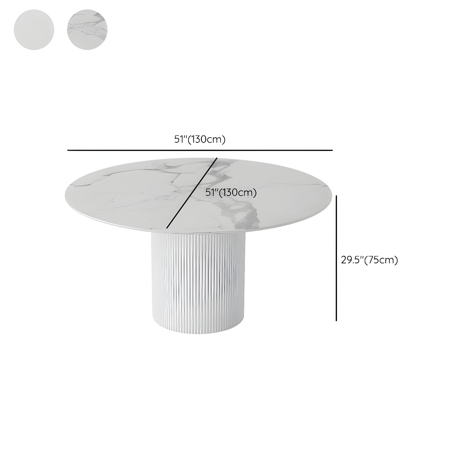 Modern 1/4/5/7 Pieces Dining Set Round Stone Dining Table for Kitchen - image 16