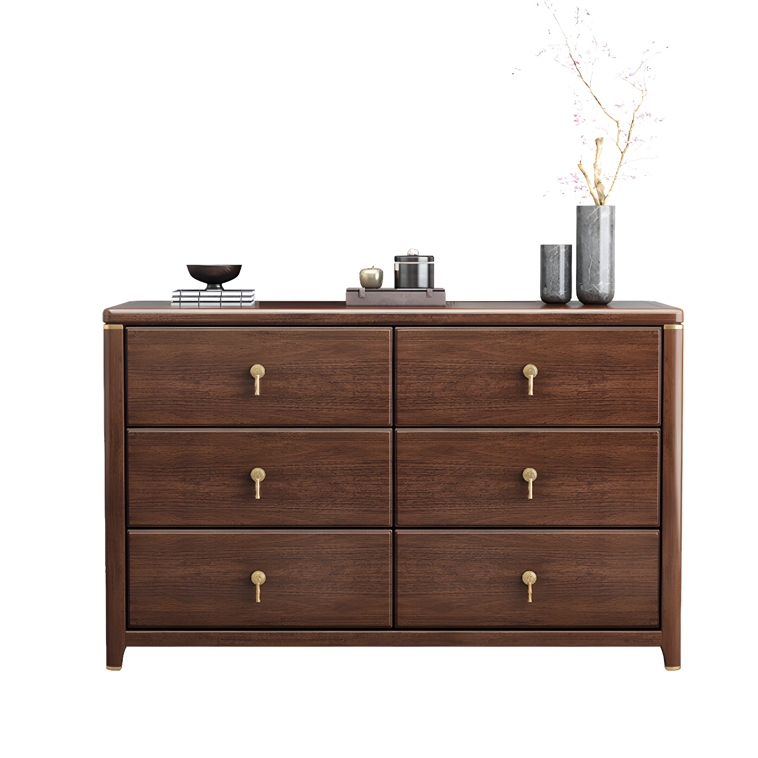 Mid Century Modern Chest Wood Rectangular Chest in Walnut Finish - image 13