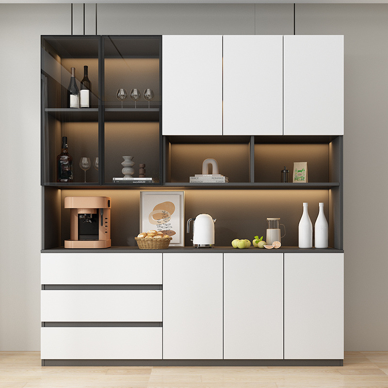 Two Toned Unclosed & Self-supporting Wide Sideboard with 2 Shelves & Benchtop - image 3