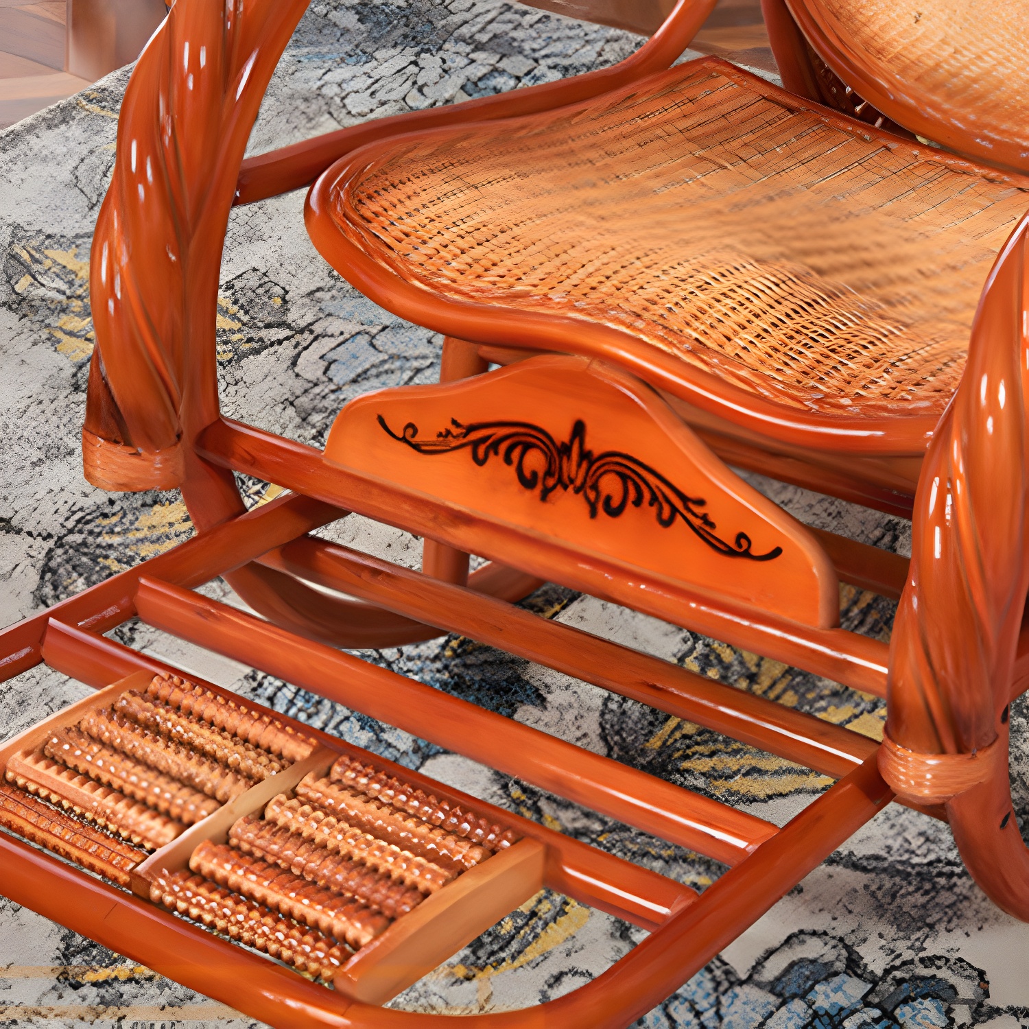Mid Century Modern Recliner Chair Rattan/Wicker Recliner Chair for Living Room - image 18