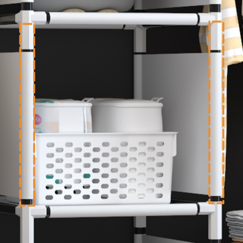 Modish Synthetic Unfixed Wardrobe Closet with Interior Shelves and Clothing Rod - image 9