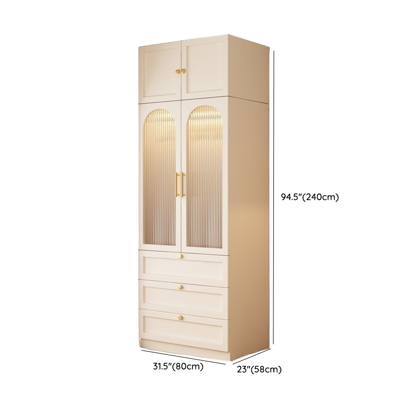 Modern White Wardrobe Armoire with Clothing Rod and Reserve Installation Holes - image 16