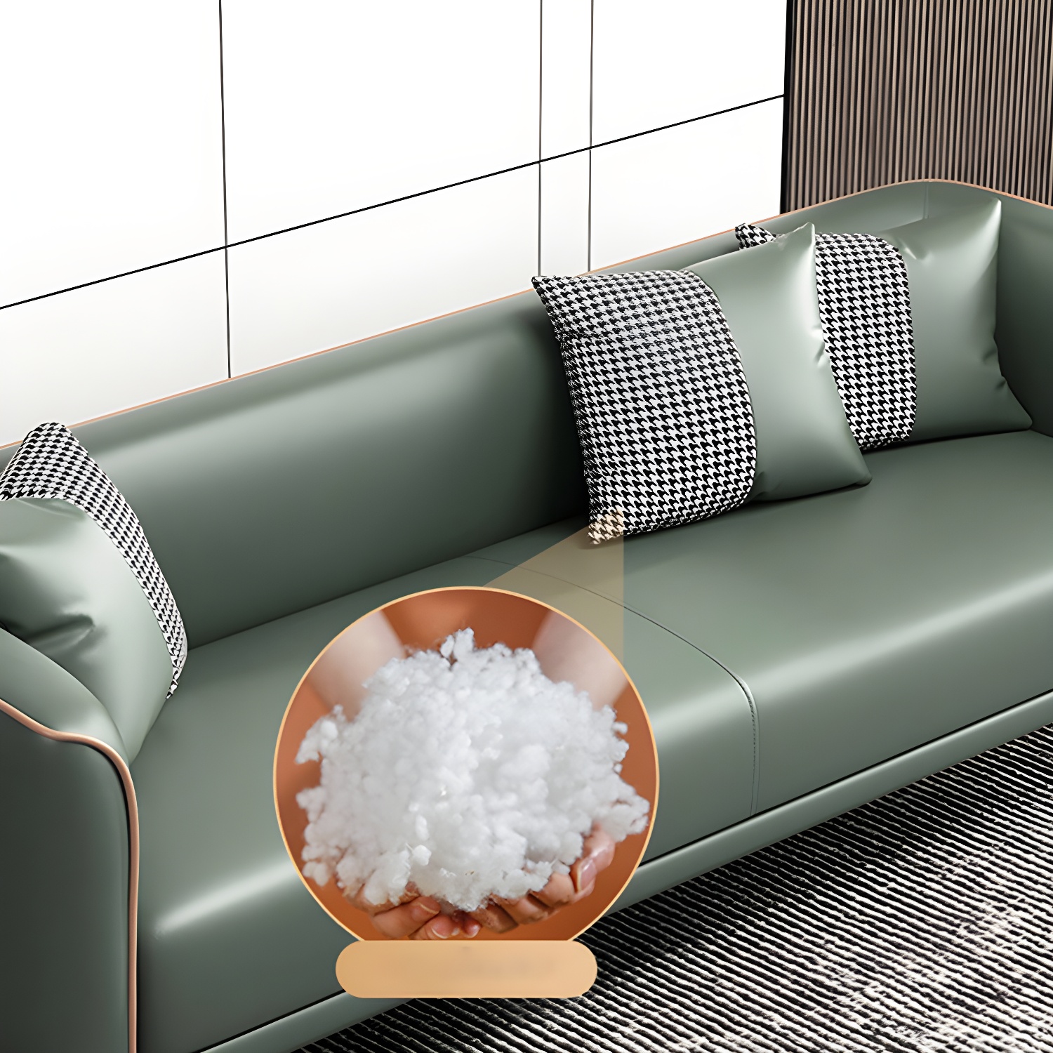 Modern Square Arm Standard Sofa Metal Legs Settee for Living Room - image 17