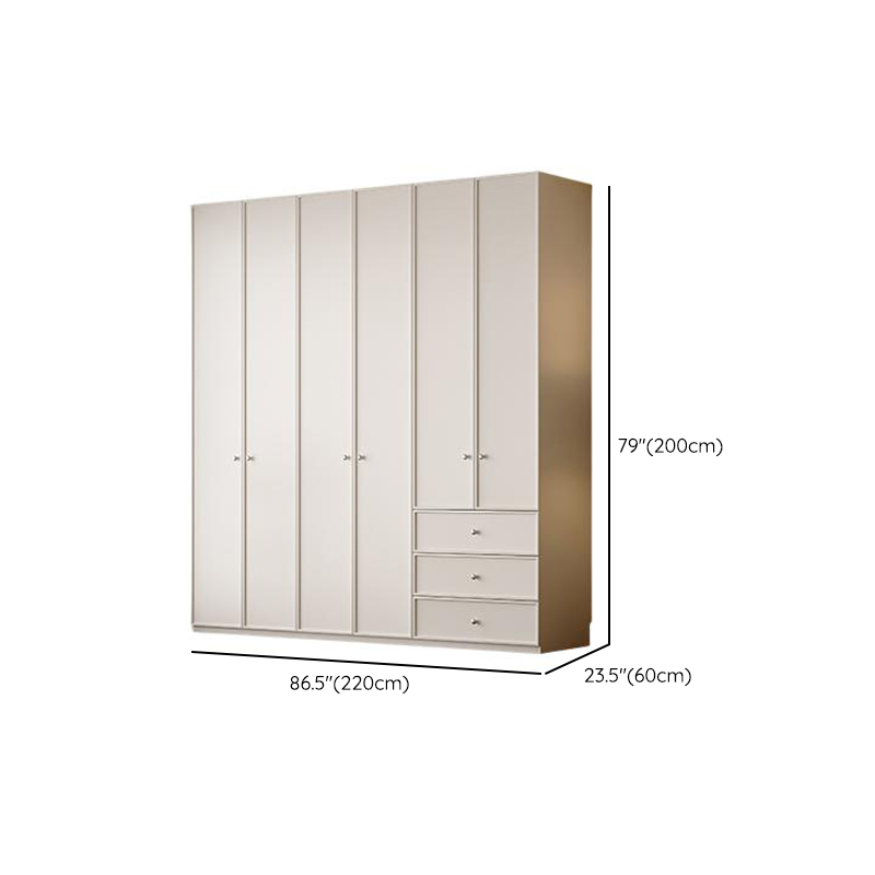 Chalk Modern Wooden Standalone Almirah with 3-Drawer/6-Drawer, Interior Shelves, and Hanging Rod - image 14
