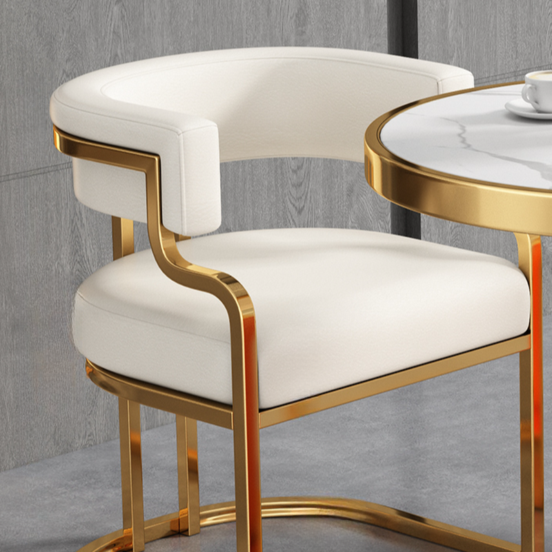 Elegant Framed Arm Chair with Gilded Legs, Secure Foot Pads, and Felt Padding - image 15