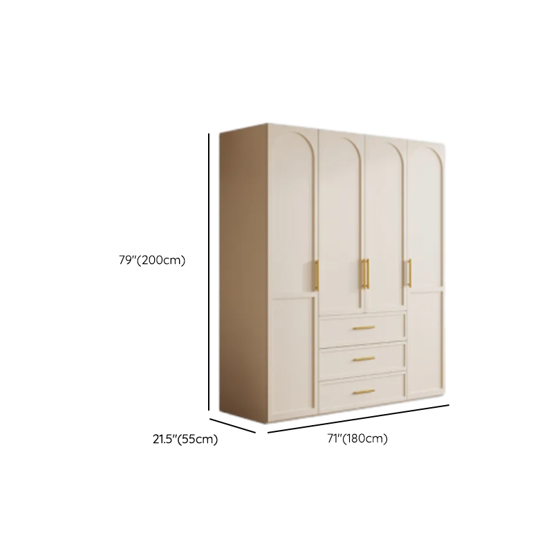 Simplistic White Detached Almirah with 3 Drawers, Interior Shelves, and Hinged Door - image 15
