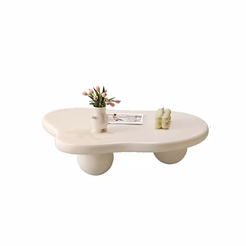 Irregular Shaped Wooden Top Coffee Table Suitable for Foyer