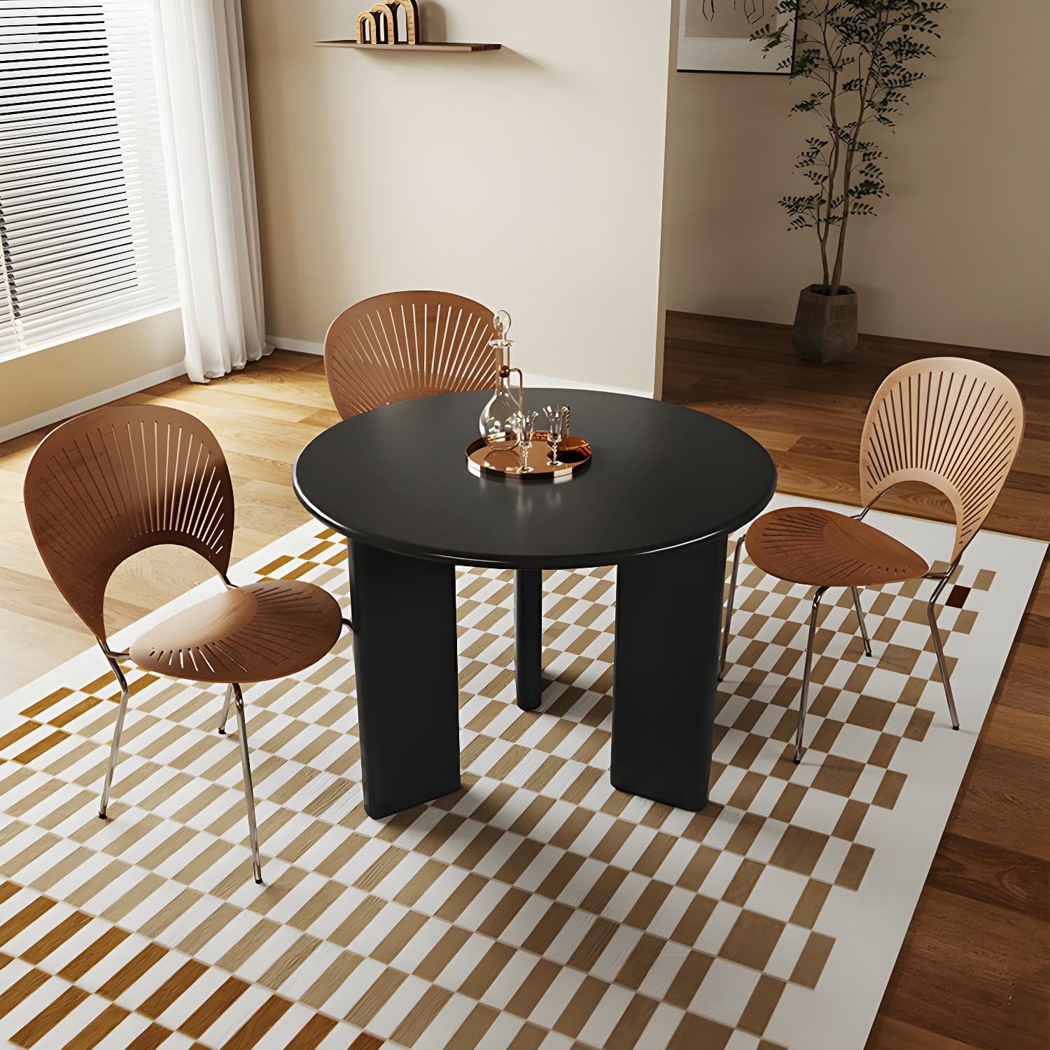 Scandinavian Round Wood Dining Table - Standard Height - Storage Not Included - image 6
