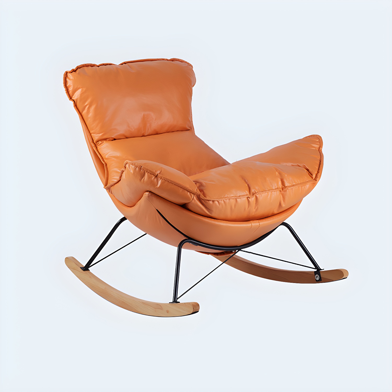 Modern Leather Rocking Chair Removable Cushions Rocker Chair for Drawing Room - image 5