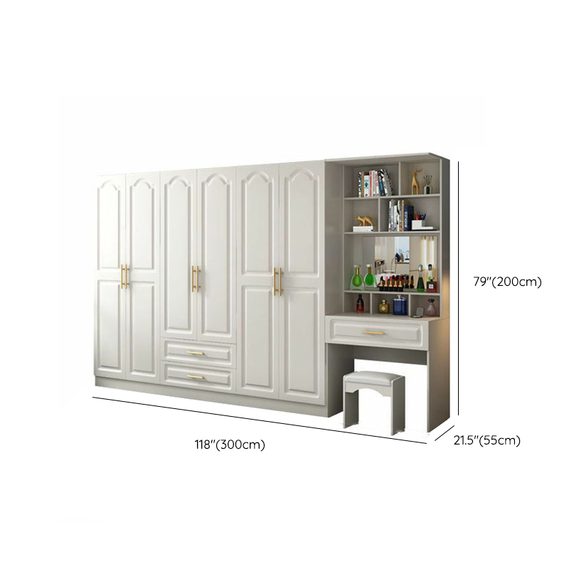Contemporary Wood Chalk Wardrobe Closet with Interior Shelves&Clothing Rack&3-Drawer/6 Drawers/5-Drawer - image 34