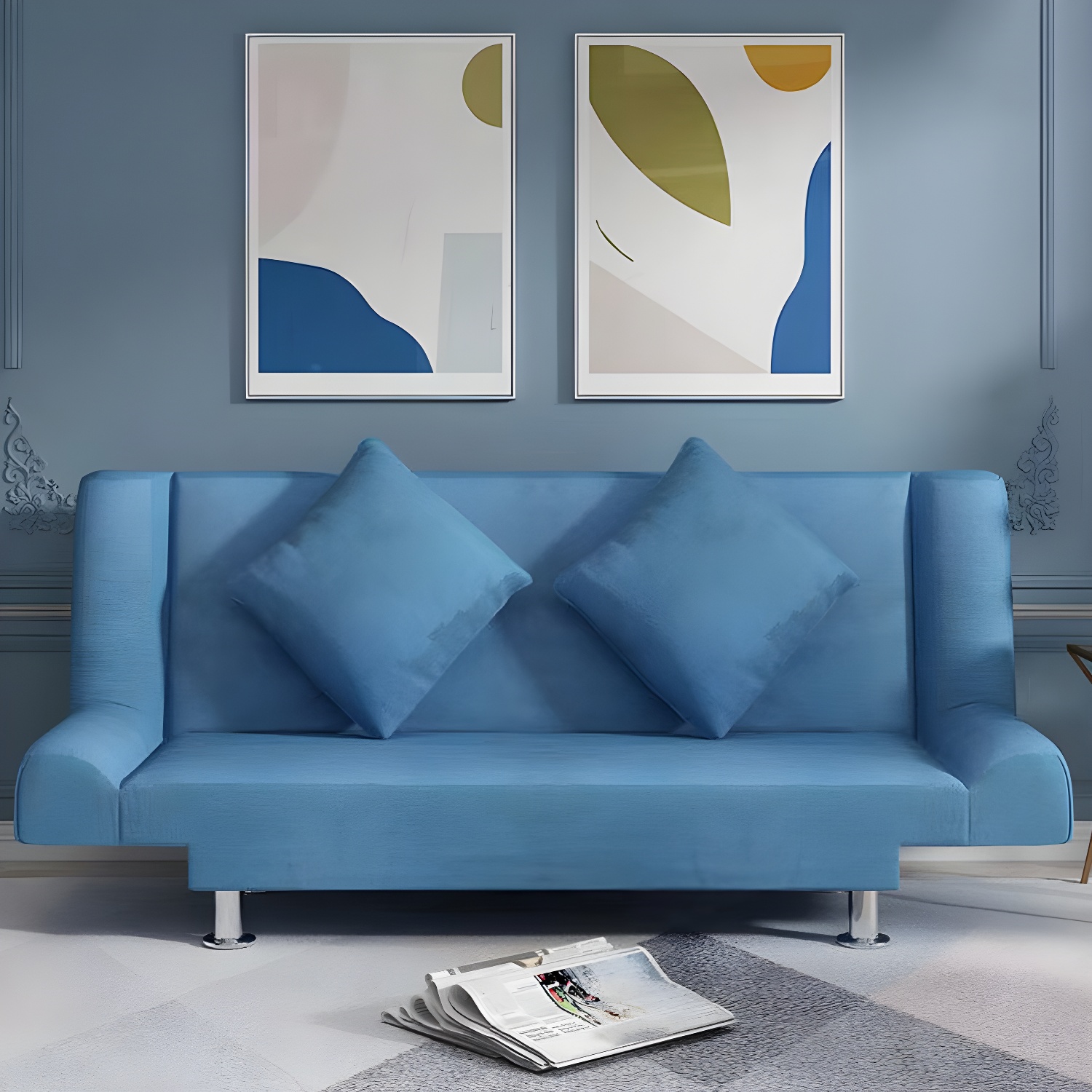 Modern Linen Sofa 23"W Tight Back Armless Couch for Living Room