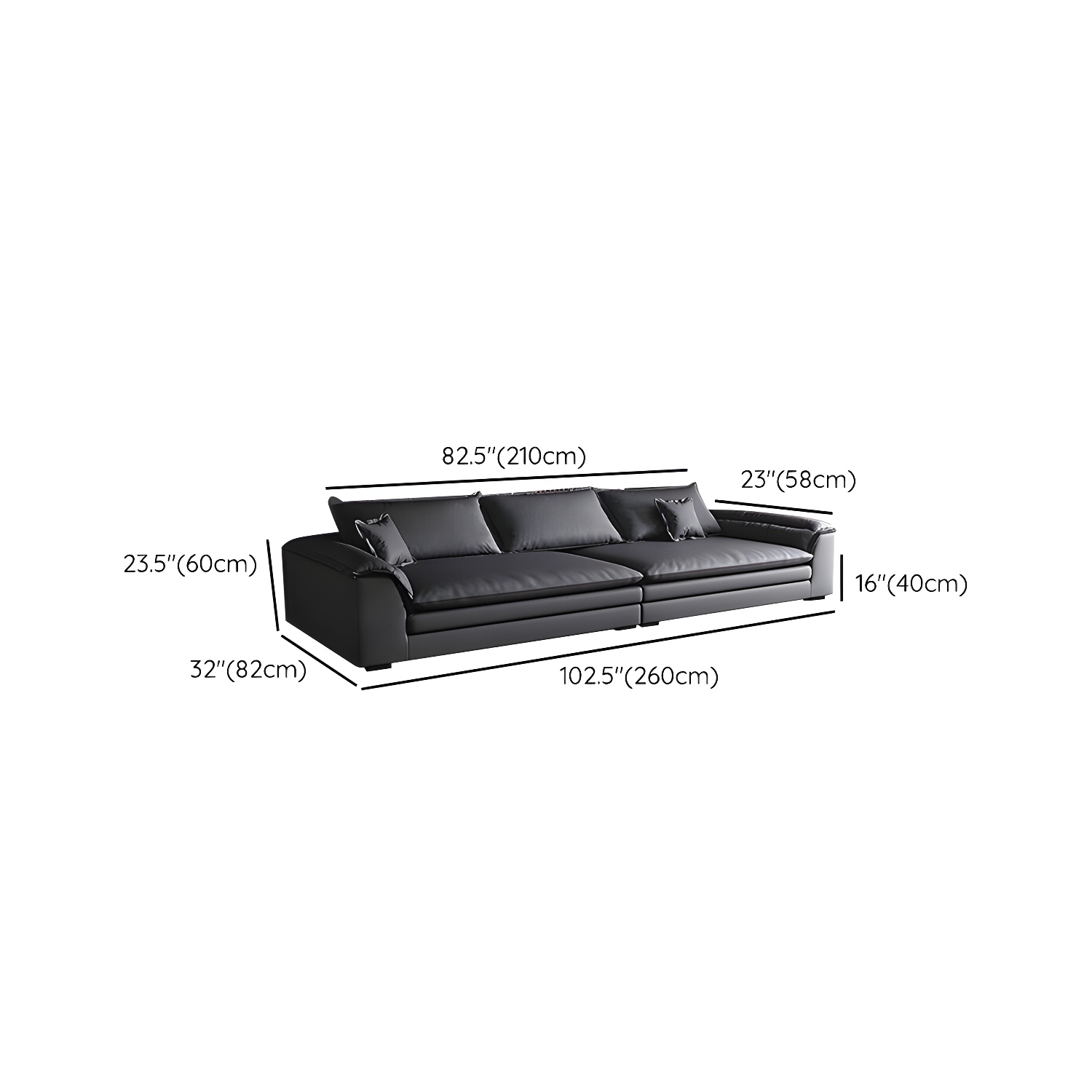 Modern Flared Arm Sofa with Water Resistant and Bolster Pillows - image 19