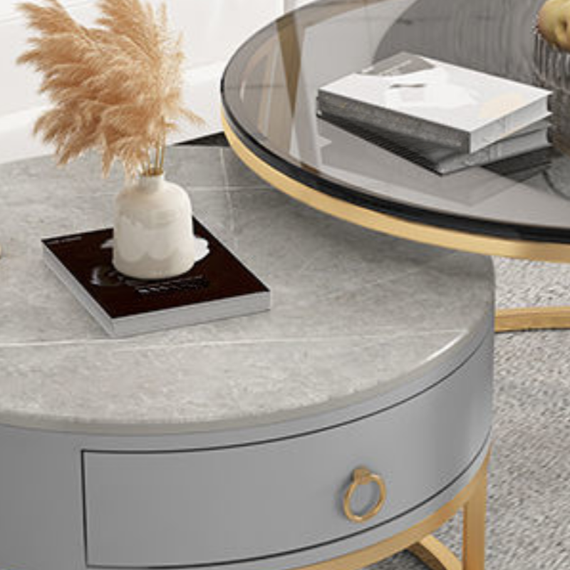 Nested Coffee Table with Rounded Top and Structured Base for Foyer Use - image 9