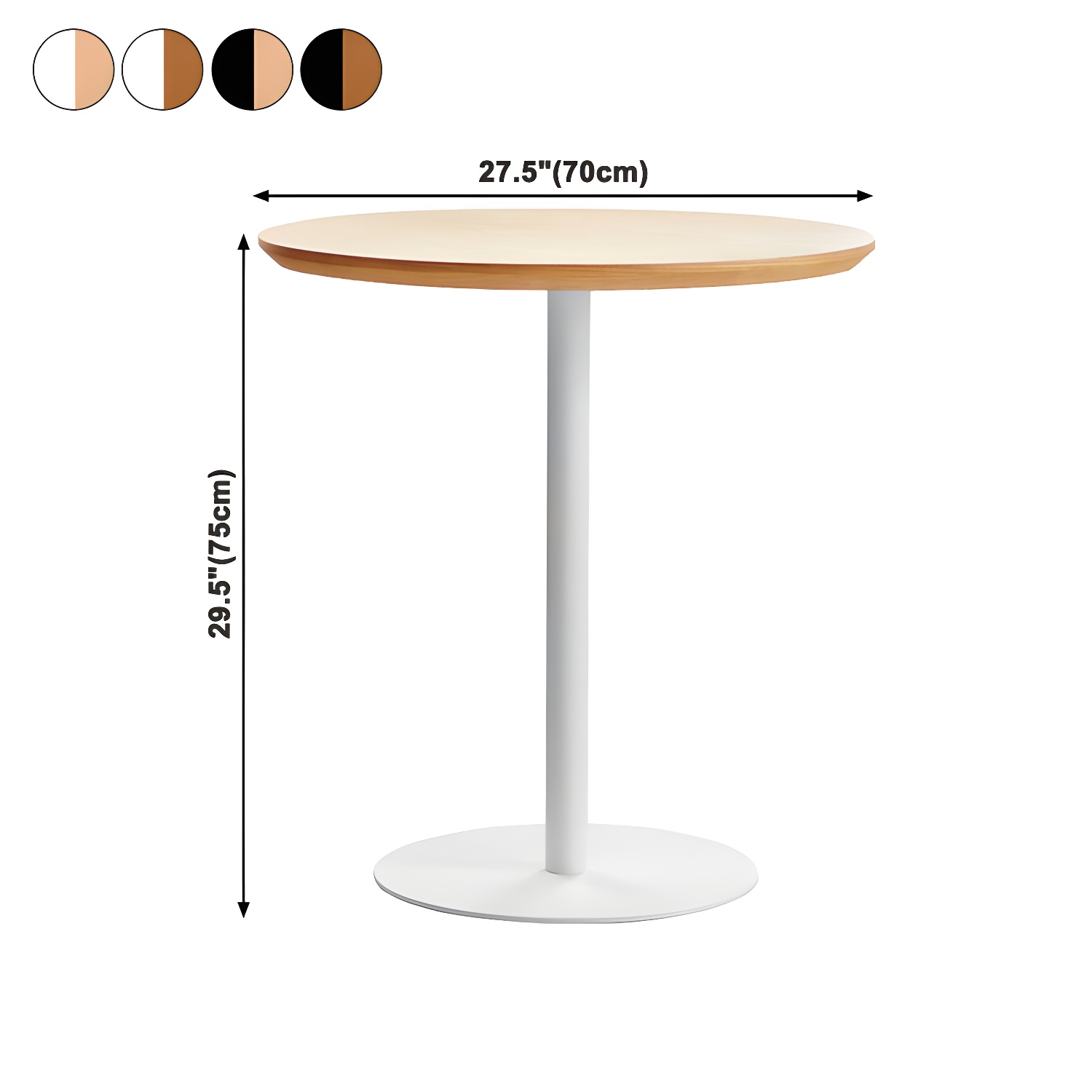 Round Tulip Base Casual Dining Table Four-Color Fixed Table with Solid Wood - image 22