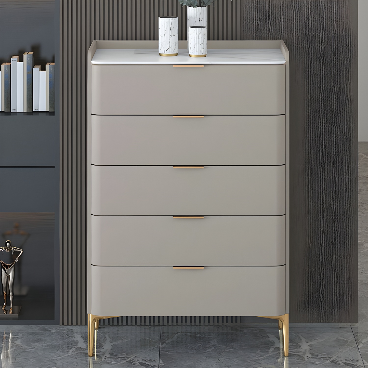 Modern Pine Wood Dresser with Drawers and Soft Close Glides in Narrow Design - image 11