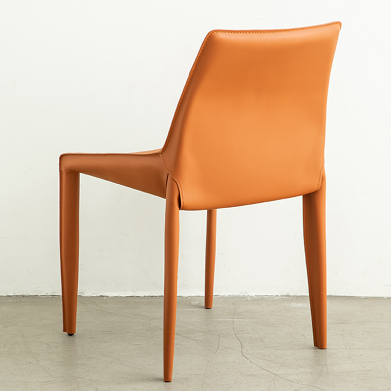 Modern Leather Armless Side Chair with Solid Back - Easy-Care, Warranty - image 19