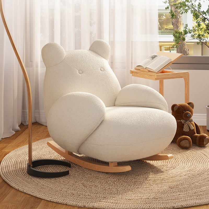 Contemporary Upholstered Rocking Chair with Cushioned Round Arm, Ottoman Included/Not Included - image 4