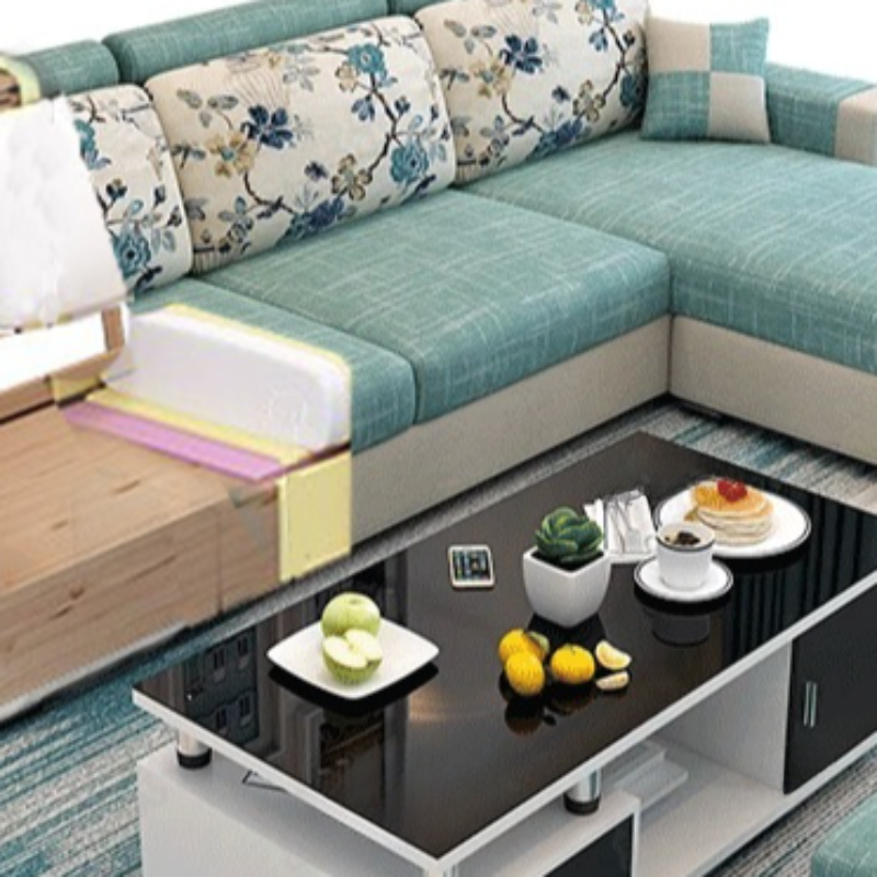 L-Shape Corner Sectional in Lavender/Olive Green/Beige with Left Hand Facing/Right Orientation - image 13