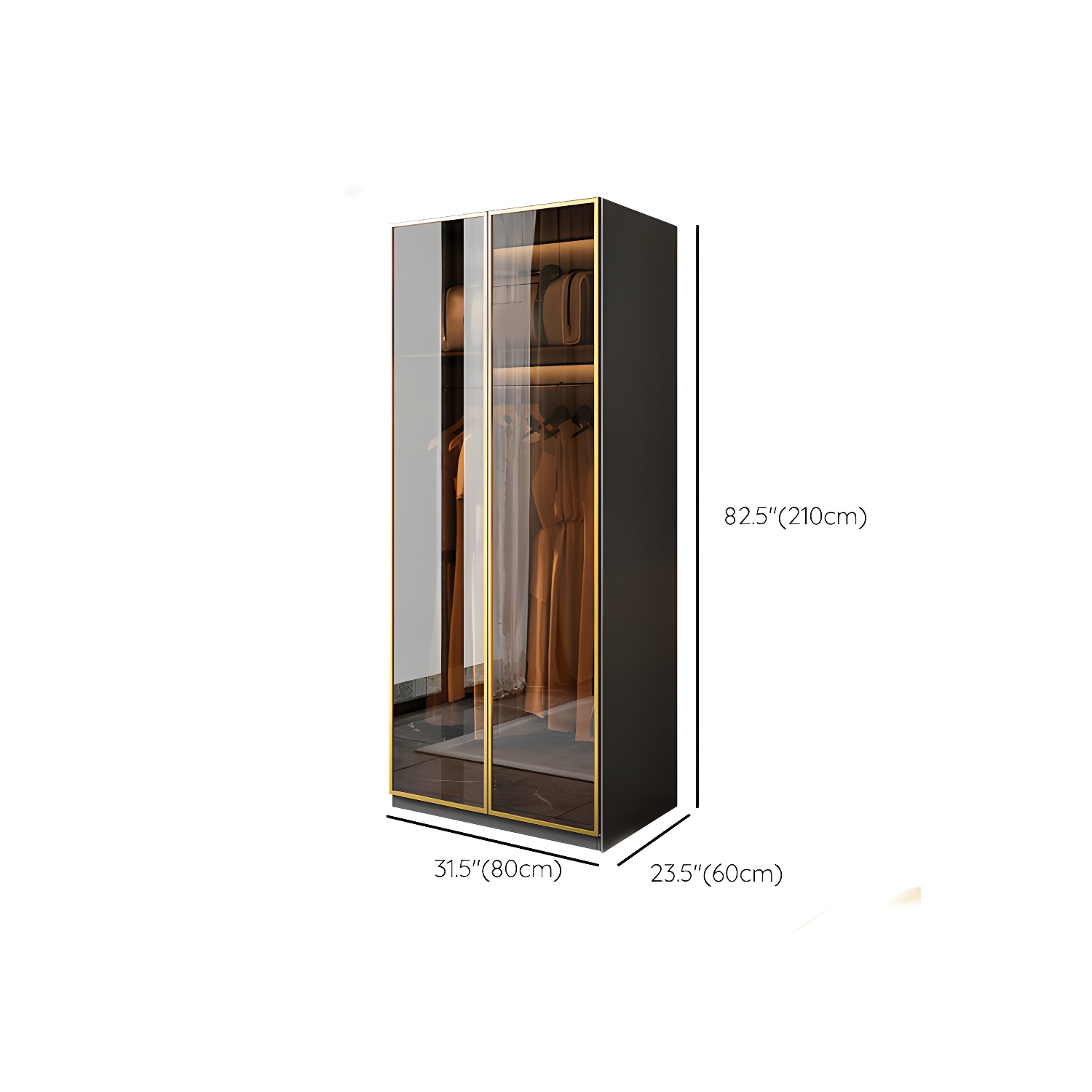 Modern Glass Wardrobe Wardrobe Armoire Wardrobe Cabinet for Home - image 11