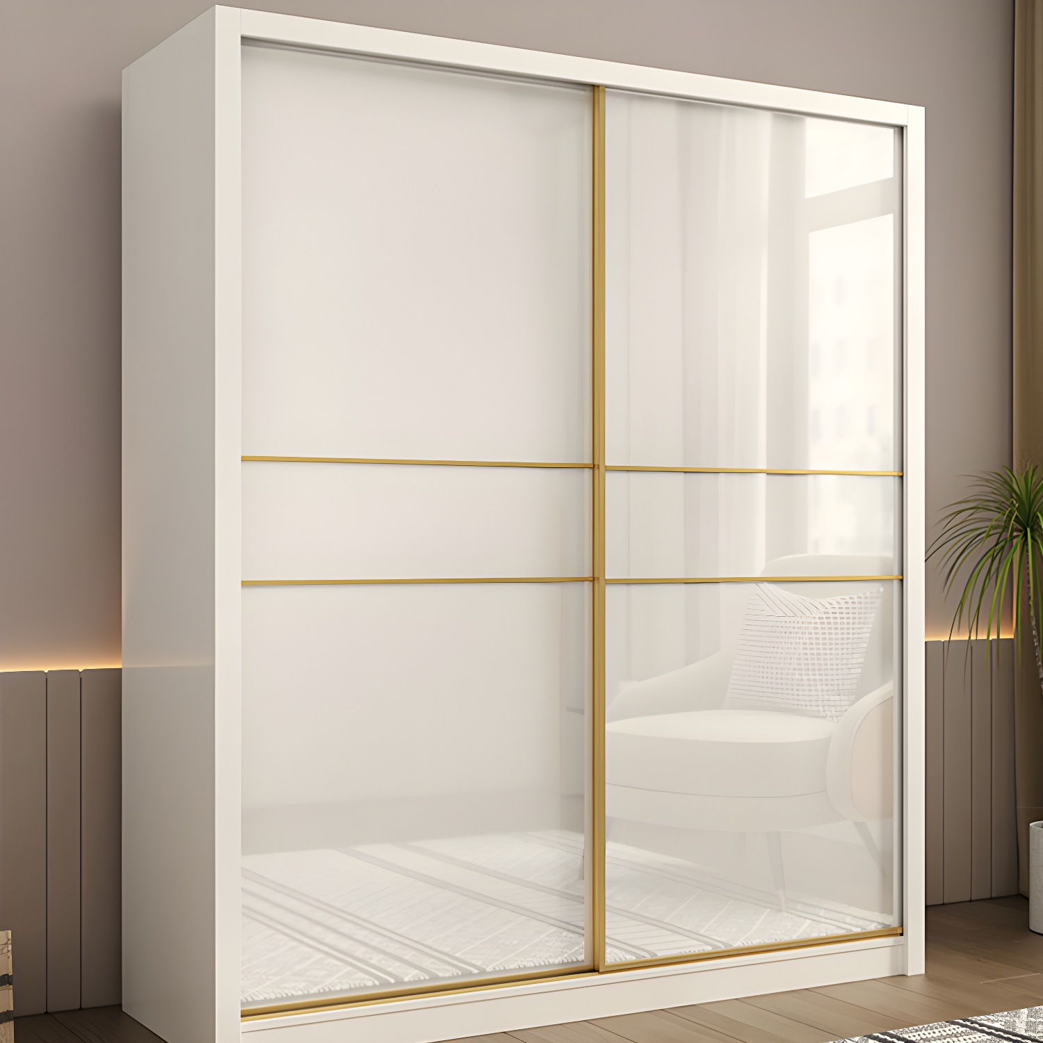 Contemporary Glossy White Storage Cabinet Manufactured Wood Cabinet for Home - image 15