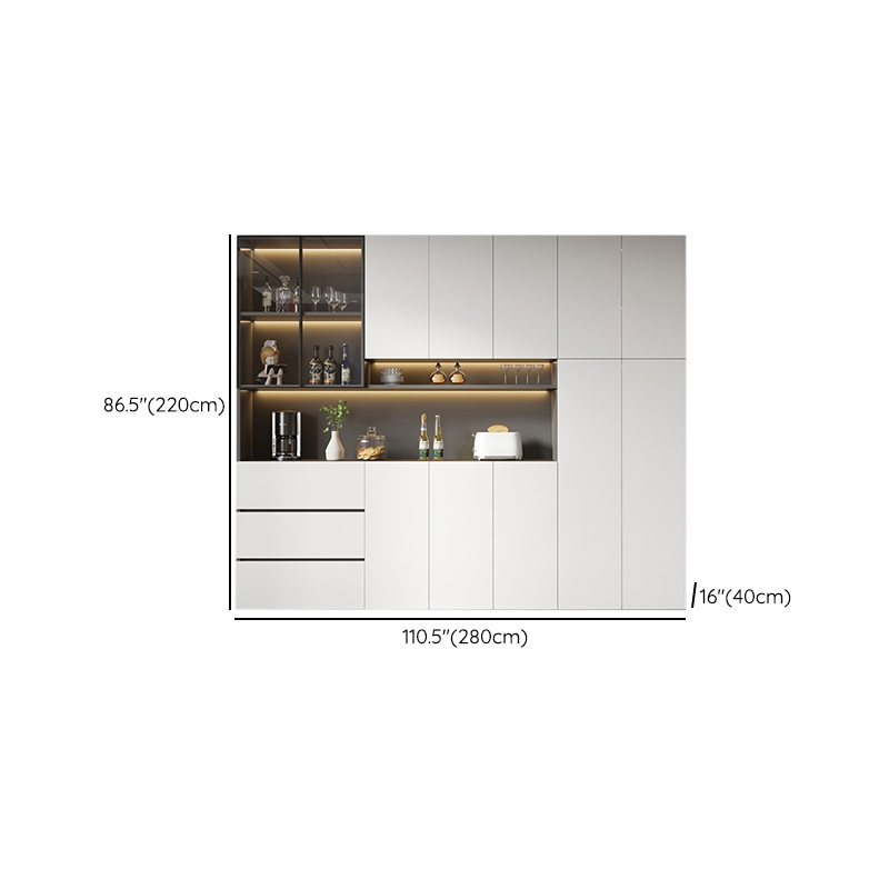 White Modern Buffet Cabinet with Cabinets and Shelves, Full Assembly Needed - image 29