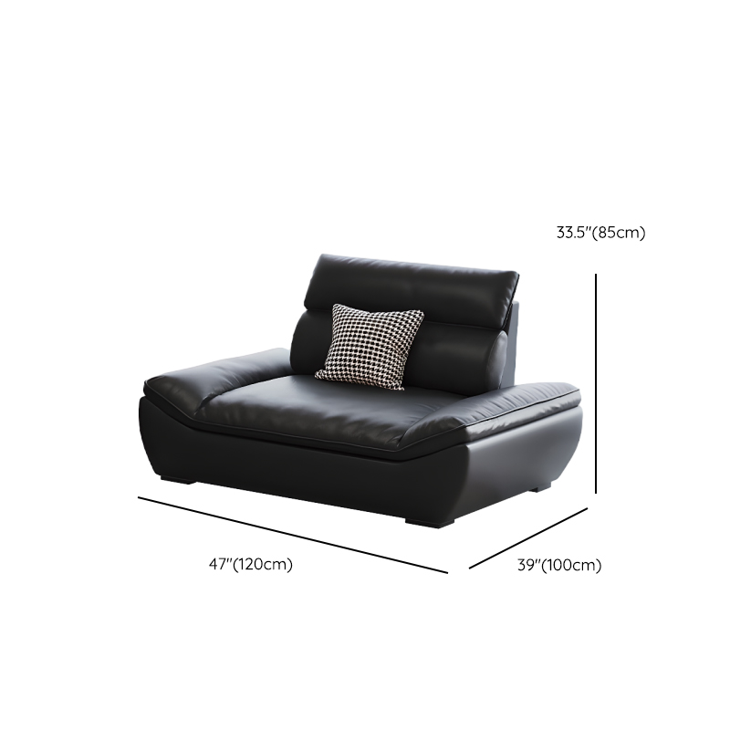 Contemporary Modern Solid Color Stain Resistant Standard/Single Sofa in Midnight Black, Seats 4/5/3 with 1 Pillow - image 16