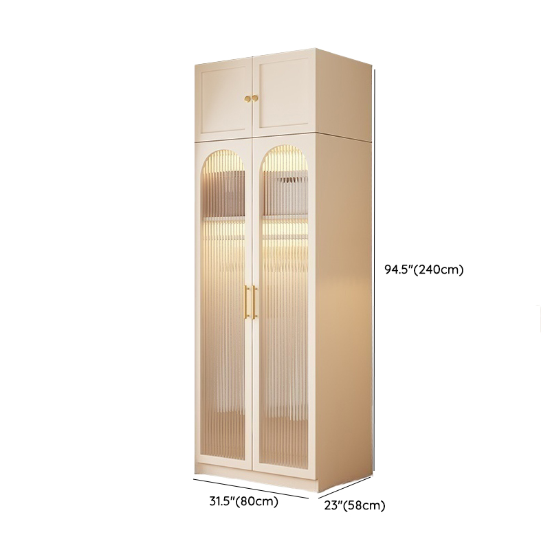 Modern White Wardrobe Armoire with Clothing Rod and Reserve Installation Holes - image 14