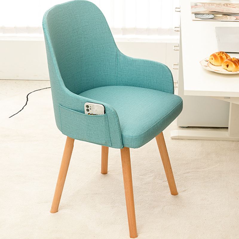 Rotatable/Non-Rotatable Steady Outlined Upholstered Arm Chair for Dinette with Solid Back and Foot Pads in a Modish Style - image 4