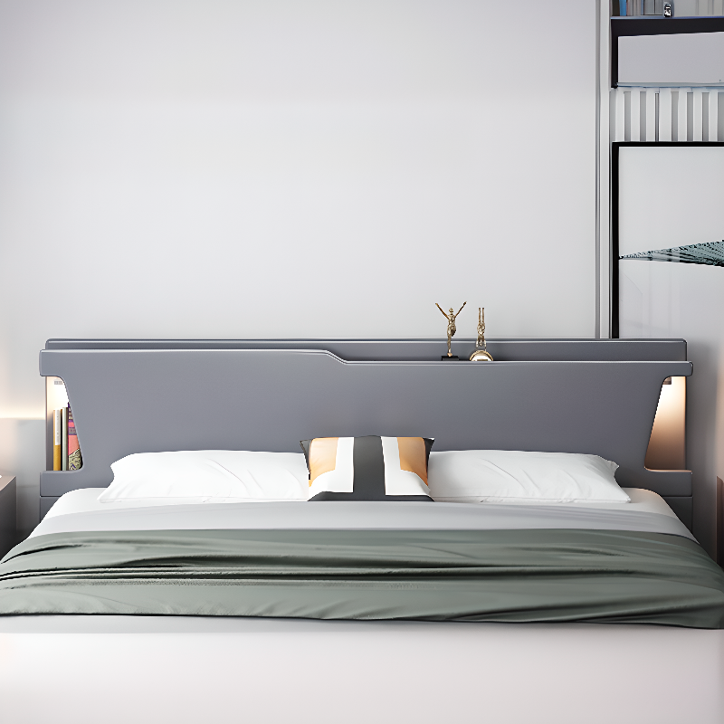 Modish Rubberwood Wingback/Panel Headboard in Rectangle/Camelback Shape for King/Queen/Full Bed, Free-standing Standard with No Distressing and Standard Height