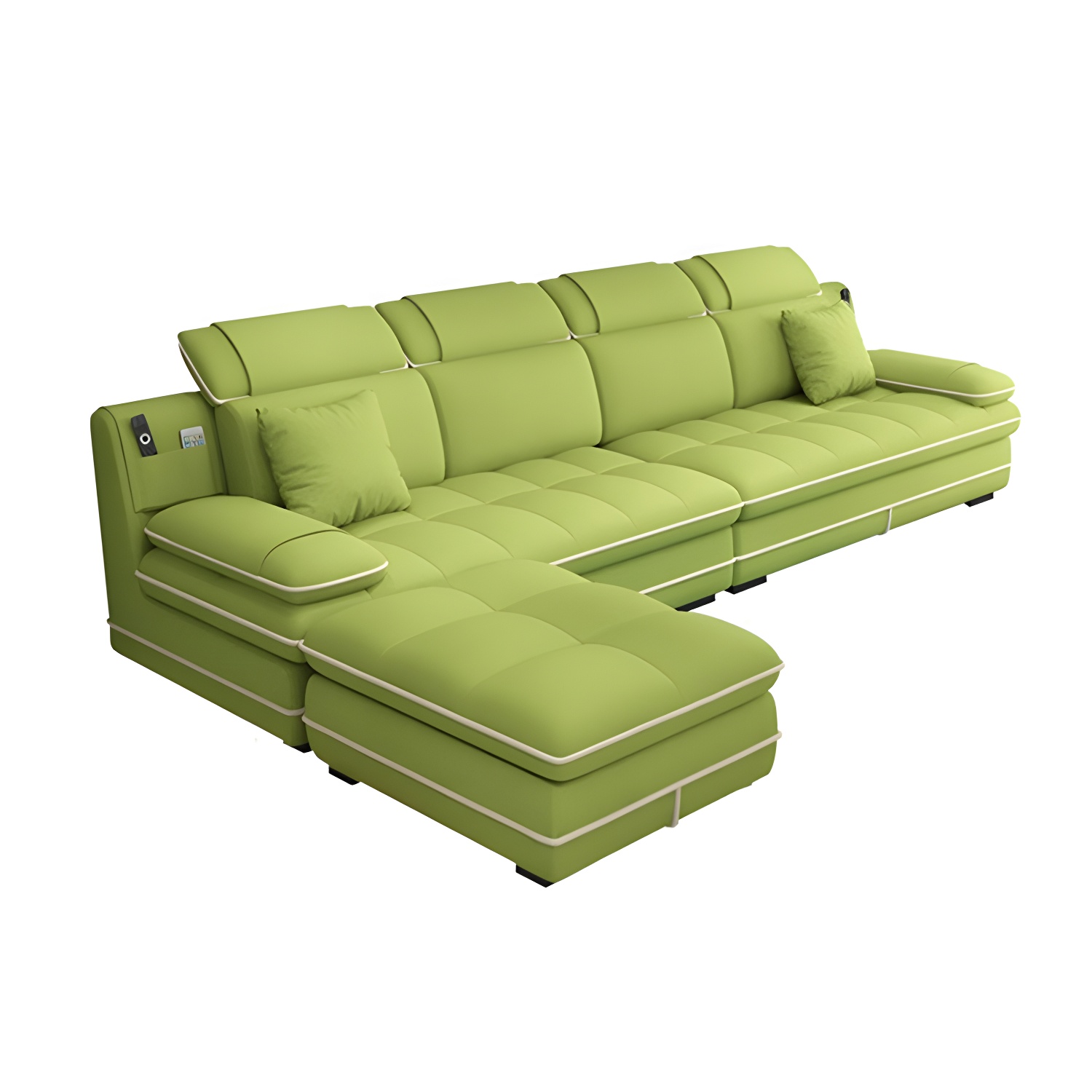 Elegant Gray Curved Sectional Sofa with Scandinavian Wooden Frame - image 15