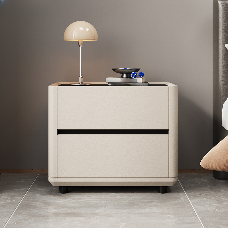 Organic Modern Nightstand With Drawer Organization Featuring 2 Drawers and Stone Countertop - image 7
