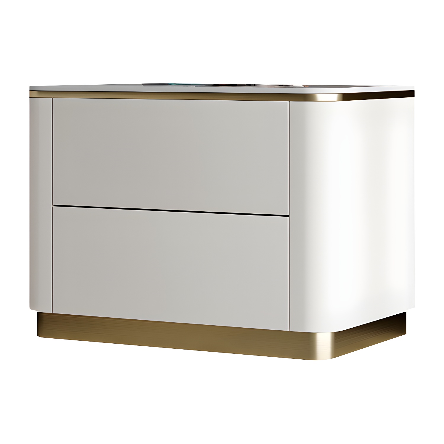 Glam Solid Wood Leather Outer Frame Accent Table Nightstand Drawer Storage Night Table - image 9