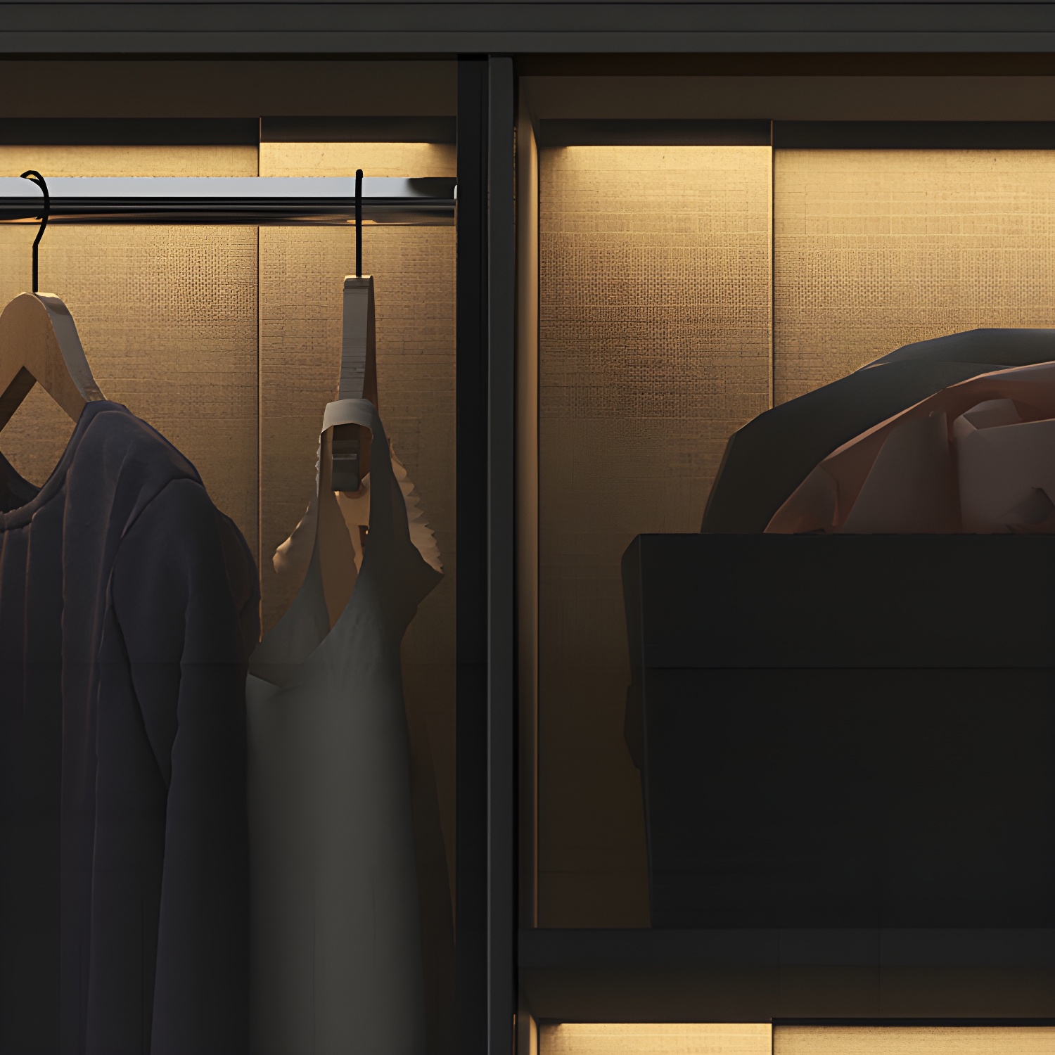 Glass and Wood Wardrobe Armoire Contemporary Wardrobe Cabinet - image 6