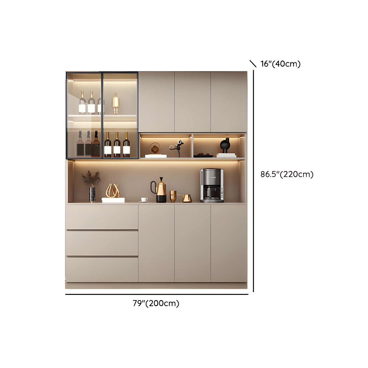Modern Wood Cabinet with Glass Doors and Non-adjustable Shelves - image 16