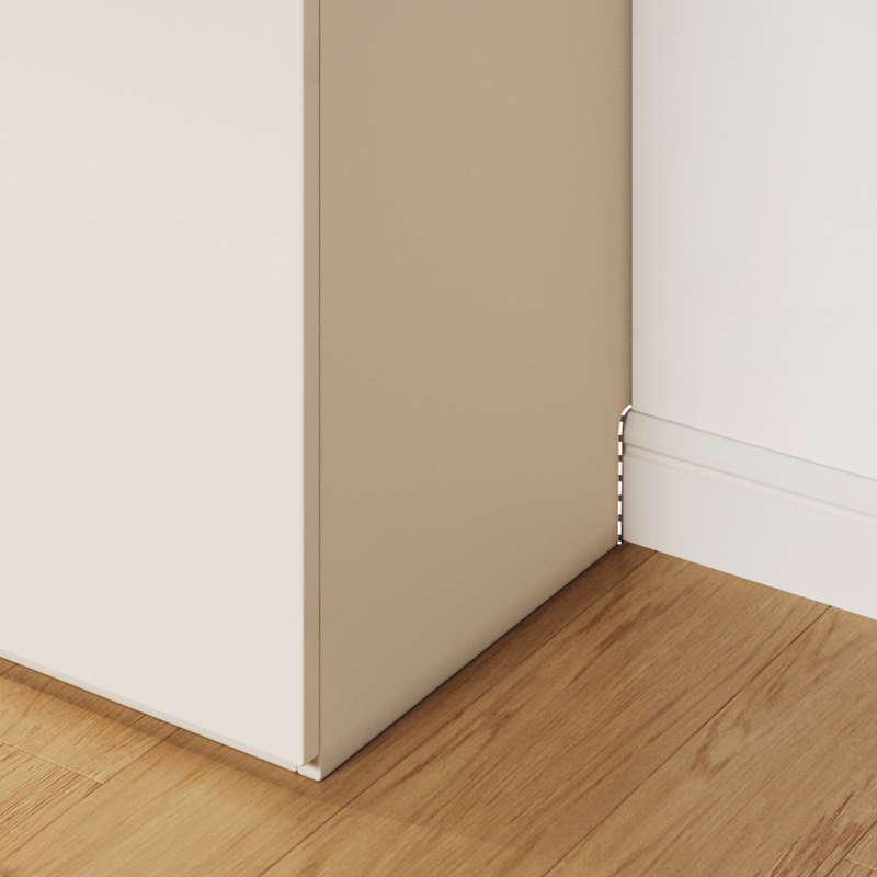 White Minimalist Manufactured Wood Independent Wardrobe Closet with Soft Close Door, Interior Shelves, and Articulated Mechanism - image 5