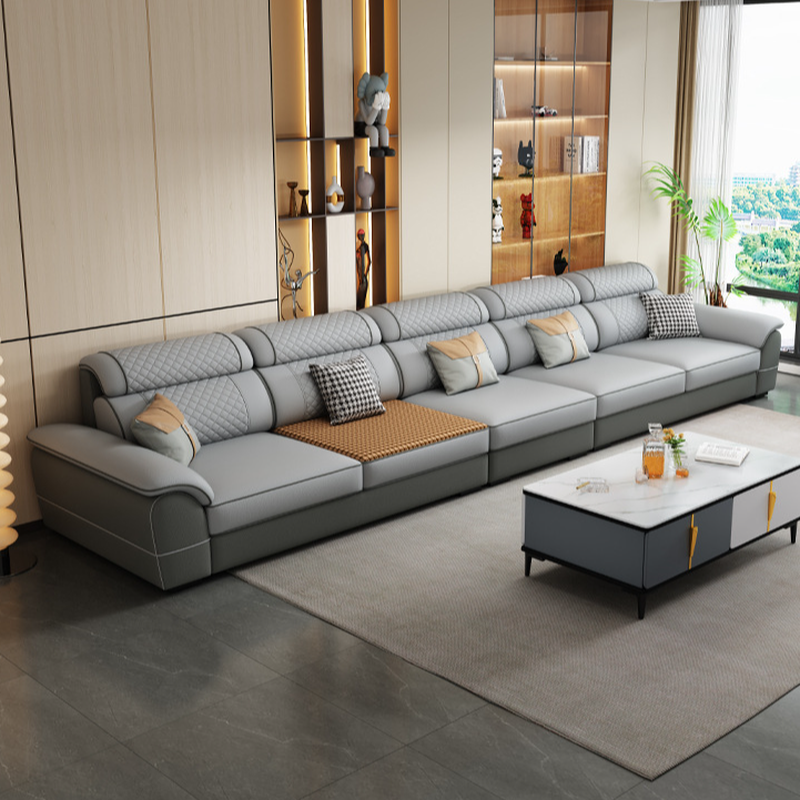 Modern Simple Style Straight/L-Shape Horizontal/Reversible Sofa Couch/Sofa Chaise in Grey with Water-resistant and Pillow Top Arm, 2-piece/3 Pc - image 6