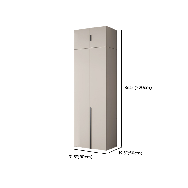 Cream Trendy Timber Standalone Wardrobe Armoire with Soft Close Door, Interior Shelves, and Articulated Mechanism - image 19