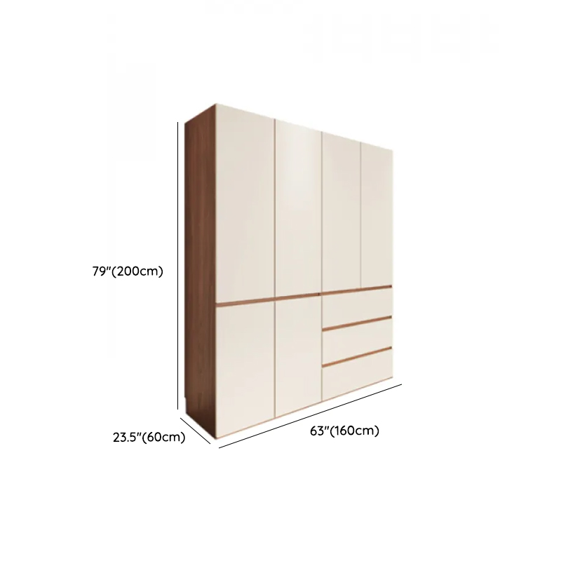 Beige Minimalist Manufactured Wood Wardrobe Closet with Soft Close Drawer, Soft Close Door, Interior Shelves, and Clothing Rod - image 9