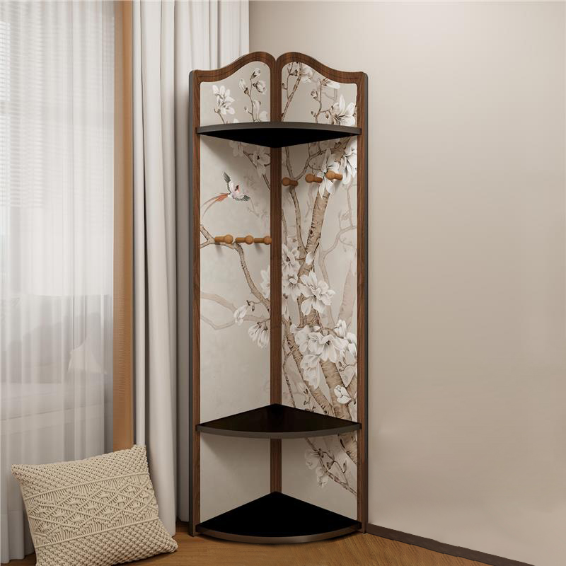 Modern Simple Style Nook Decorative Cabinet with 3/4 Exterior Shelves, Lumber Countertop in Midnight Black - image 8