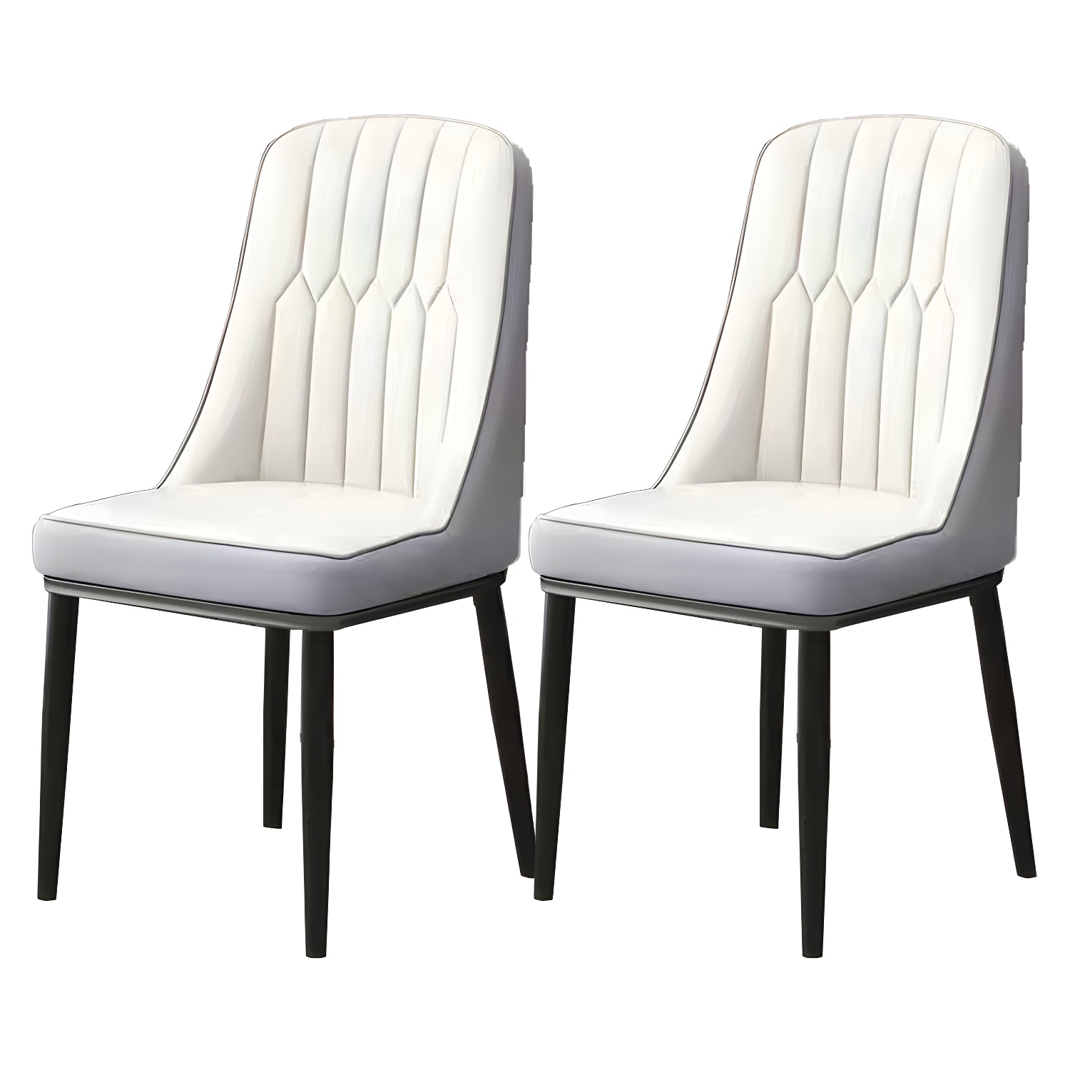 Glam Parsons Dining Side Chair Leather Indoor Dining Chair with Metal Legs - image 8